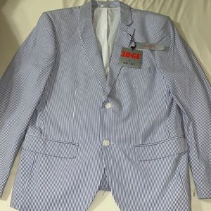 Edge by WD NY Slim Fit Blue Striped Blazer